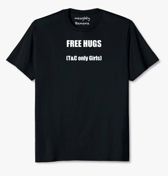 mens tshirt free hugs